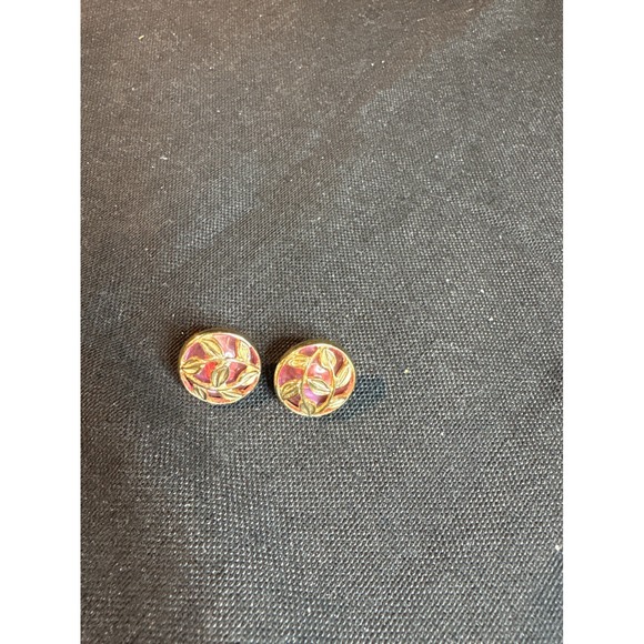 Assorted Stud Earrings Set Colorful Beaded Enamel Gold Tone Small Post Backs - Picture 6 of 6